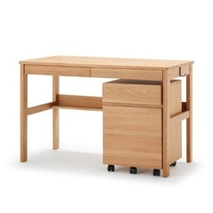 J2083 現行販売品 美品 良品計画 オーク材デスクセット ムク無垢材デスク