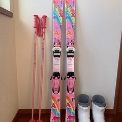 スキー5点セット②　メンテ済　スキー板118cm ブーツ21-22cm