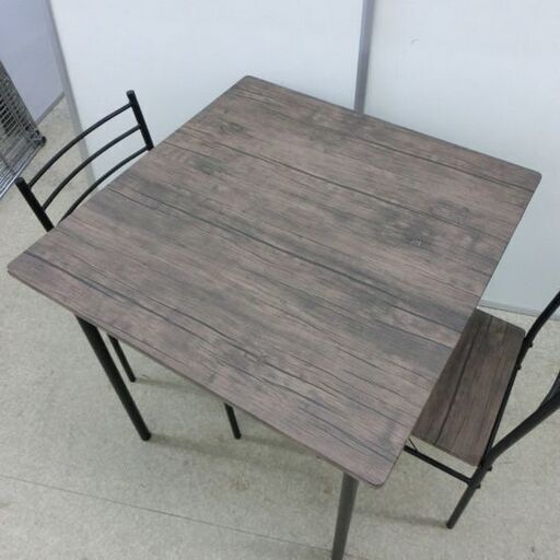 ダイニングセット 2人掛け アイリスプラザ 75×75×74cm イス2脚 ASP-75 木目調 スチール脚 札幌 西野店