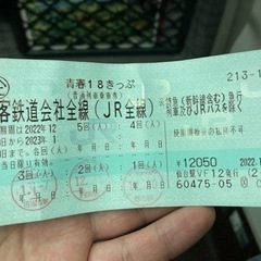 青春18きっぷ （1/10期限 仙台駅にて14時半～15時引渡し）