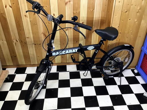 DACCARAT 折りたたみ自転車　ブラック　20インチ　6段階変速装備　LEDライト　通勤　出勤　通学
