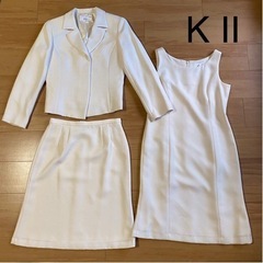 ☆KII　オフホワイト　スカートスーツ＋ワンピース　3セット　11号