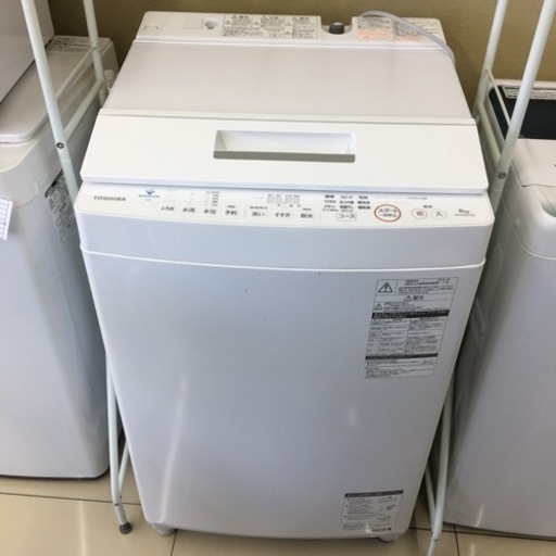 HJ135 【中古】洗濯機 TOSHIBA 18年式 AW-KS8D7(W)