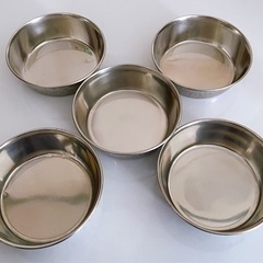 ステンレス皿 [USED] 5枚セット ペット 犬 猫 鳥