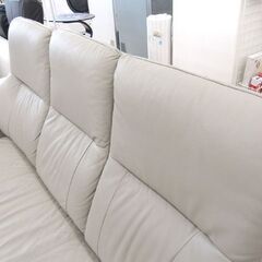 状態良好 ニトリ ハイバックソファ コウテイ3 KOTEI3 3人掛けソファ 本革 レザー モカ 脚付き 