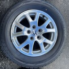 ホンダ　オデッセイ　純正ホイール　 16インチ　16x6.5JJ offset55　PCD114.3/5H　DUNLOP 215/60R16　　 ☆良品4本セット オデッセイ RB3 純正 ホンダ 16X6.5J +55 5H