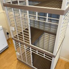 【商談中】【猫用】キャスター付きキャットケージ　3段　プラスティック製