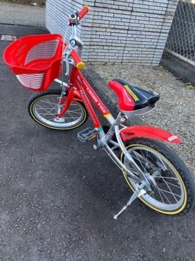 【補助輪あり】子ども自転車　レッド\u0026シルバー　ブリヂストン　１６インチ