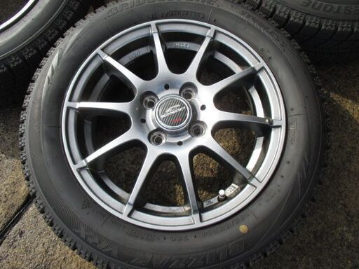来店取替】バリ山 軽自動車 スタッドレスタイヤ 155/65R14 中古品 4本
