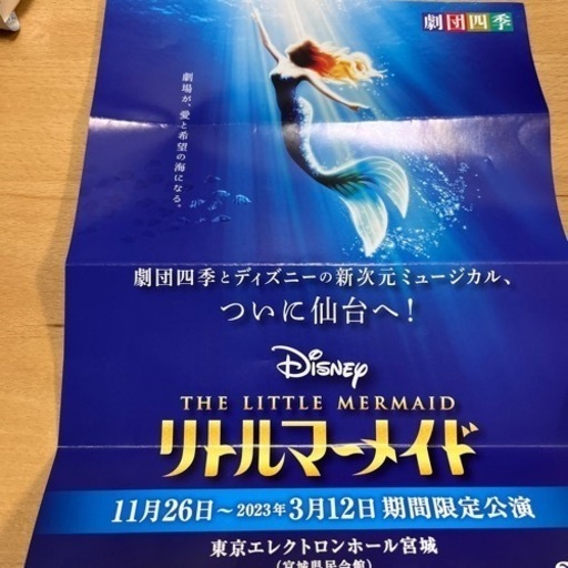 劇団四季　リトルマーメイド　1月17日夜の部　２枚