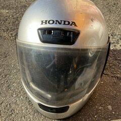中古　ヘルメット　フルフェイス　シルバー黒　HONDA　６０－６１XL