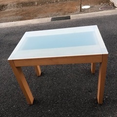 木製 ガラステーブル ダイニングテーブル