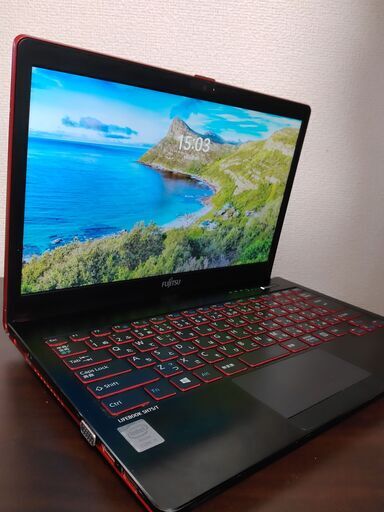 赤富士通　高性能5世代Core i5搭載 大容量高速SSD256G　高画質2K（2560×1440）IPS液晶搭載　メモリ大容量8G　　軽量持ち運び　CDDVD内蔵　HDMI出力 USB3.0 Wifi対応