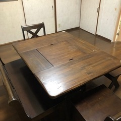 カリモク囲炉裏テーブル（椅子付き・6人用）