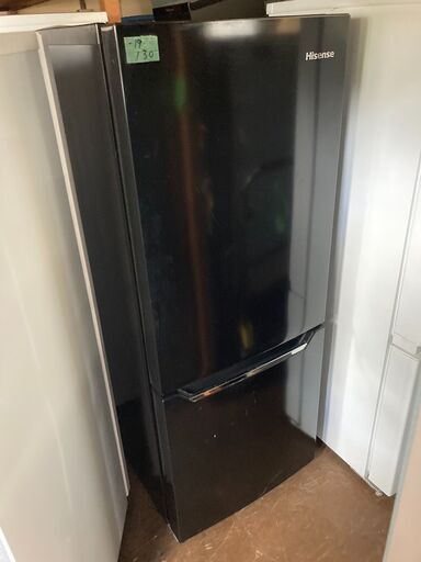 ☆中古￥11,800！【会員価格￥10,800】Hisense　150㍑2ドア冷蔵庫　家電　2019年製　HR-D15CB型　幅48cmｘ奥行60cmｘ高さ123cm　【BA040】