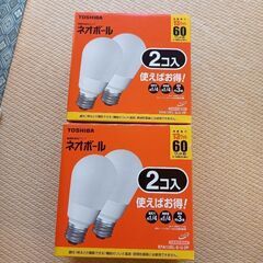 TOSHIBA　中古品電球形蛍光ランプネオボール2個入り×2箱　...