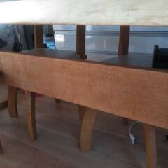 桧　無垢一枚板テーブル　椅子四脚セット