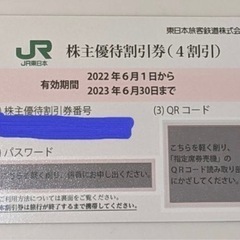 JR東日本　株主優待券　お安く譲って下さる方いませんか？