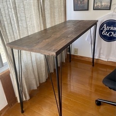 【終了】テーブル アイアン 木製天板 仕事机 食卓机 勉強机