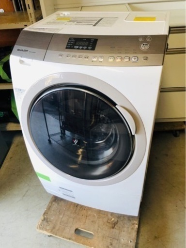 5KM以内配送無料　9KG シャープ洗濯機ドラム洗濯乾燥機ES-A200-WL