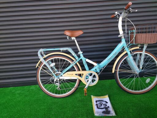折り畳み自転車 24インチ simple style シンプルスタイル カゴ付き【引取限定・現状渡し】三重県