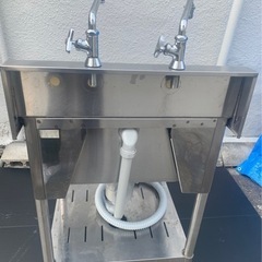 業務用 一槽シンク 蛇口付き 幅600×奥600×高さ800+150(mm) 流し台 厨房機材 洗浄済み キッチン 手洗い場 厨房機器 店舗用品 大阪 一層