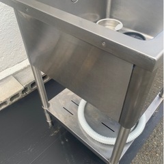 業務用 一槽シンク 蛇口付き 幅600×奥600×高さ800+150(mm) 流し台 厨房機材 洗浄済み キッチン 手洗い場 厨房機器 店舗用品 大阪 一層