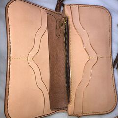 ハンドメイド，バイカーズウオレットキーホルダーセット（カービング）