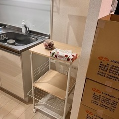 キッチン棚　電子レンジ/炊飯器台　キャリアー付き