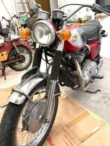 レア希少☆カワサキW1S /W1Special点火初爆良好 大量パーツ付 一生モノ屋内