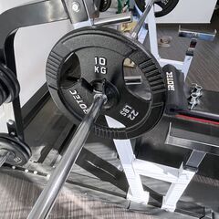 【引取のみ】 美品 iROTEC アイロテック ベンチプレス フルセット 2m×2m 計90kg スクワット対応 筋トレ 横浜市神奈川区 ゴムマット付き