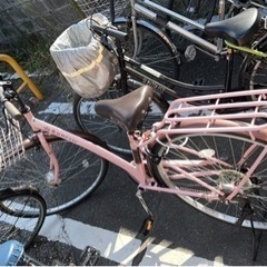 自転車27インチ、ピンク、シティ車