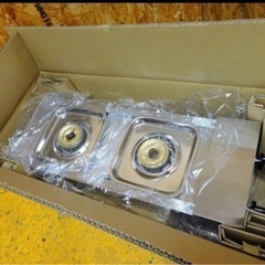 (872-0) 未使用品 RINNAI リンナイ 業務用 ガステーブル 2口ガスコンロ RSB-210SV 2022年製 都市ガス 立消え安全装置付き