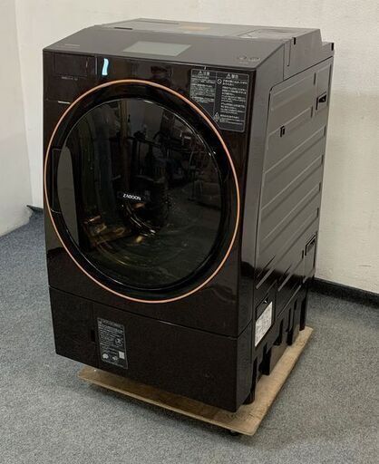 TOSHIBA/東芝 ドラム式洗濯乾燥機 ZABOON 自動投入 12kg/7.0kg タッチパネル TW-127X9L ブラウン 2021年製 家電 店頭引取歓迎 R6687)