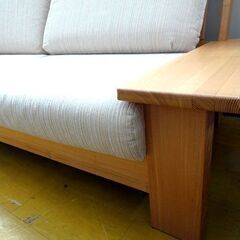 ☆2人掛ソファ☆メーカー不明 木枠 3人幅（180cm）家具 インテリア