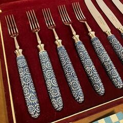 KIYA 木屋 館林源右衛門 ステーキナイフ・フォークセット 木屋特製箱 栞●BA01N006