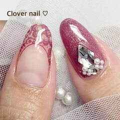 Clover nail ♡ レースフレンチ