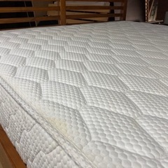 ● ダブルベッド、SCANTEAK、ベッドフレーム、マットレス、セット