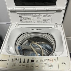 設置無料、配送可能、美品中古Hisense 4.5kg 洗濯機【...