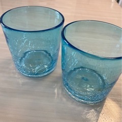琉球ガラス　グラス　ブルー　セット