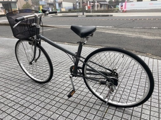 【26インチクロスバイク】無印良品製　シングルギア　前かご付　若林自転車　浜大津店　SALE中❗️