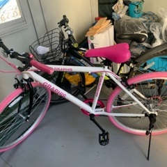 クロスバイク 26インチ 自転車 ピンクシマノ製6段ギア GRA...