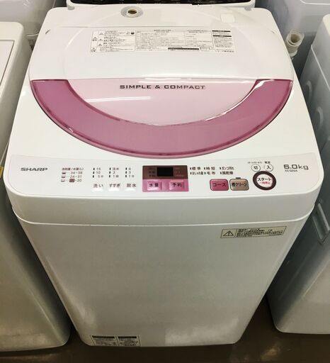 シャープ 洗濯機　ES-GE6A 中古品 6.0kg 2016年