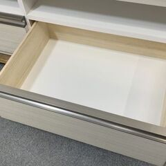 ニトリ/NITORI テレビボード フレージュ160TV WH 木目模様 幅160 ハイグロス ホワイト 中古家具 店頭引取歓迎 R6792)