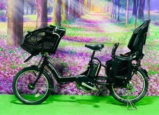 ❷ 4775子供乗せ電動自転車ブリヂストン3人乗り新品20インチ良好バッテリー