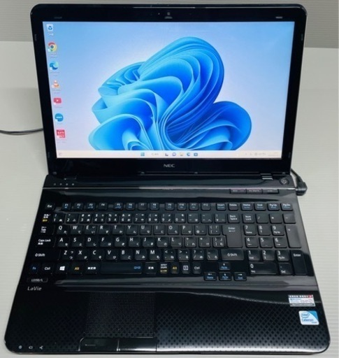 （引取先決定）配送可！　年賀状　Windows11搭載　NEC製ノートパソコンLaVie黒　カメラ、ACアダプター付属