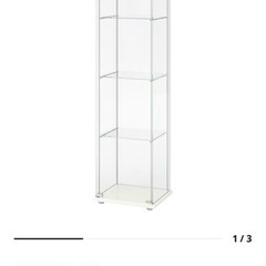 新品未開封 IKEA ガラス棚 デトルフ ホワイト