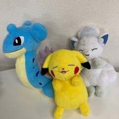 【中古品】タグつき ポケモン ぬいぐるみ 3点 ラプラス ピカチ...