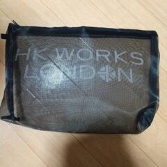 HK WORKS LONDON 黒のメッシュポーチ 新品