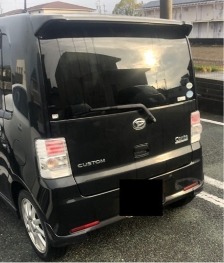 ダイハツ　コンテカスタム　天井とリヤスポイヤークリア剥がれ　車検無